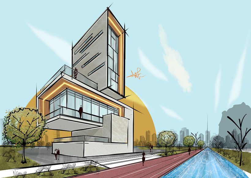 My project for course: Artistic Architectural Sketching with Procreate 12