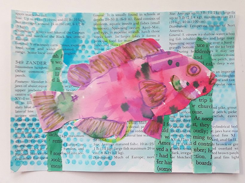 I really had fun playing with different materials and creating a collage.
