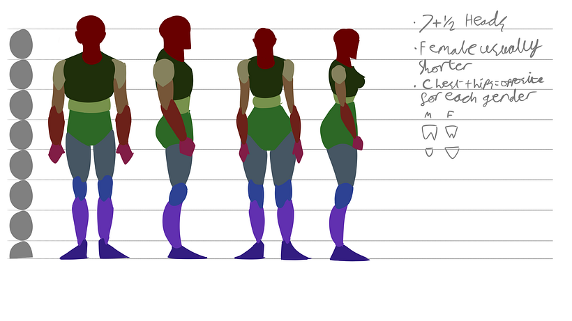Unit 2: Simplified human body proportions