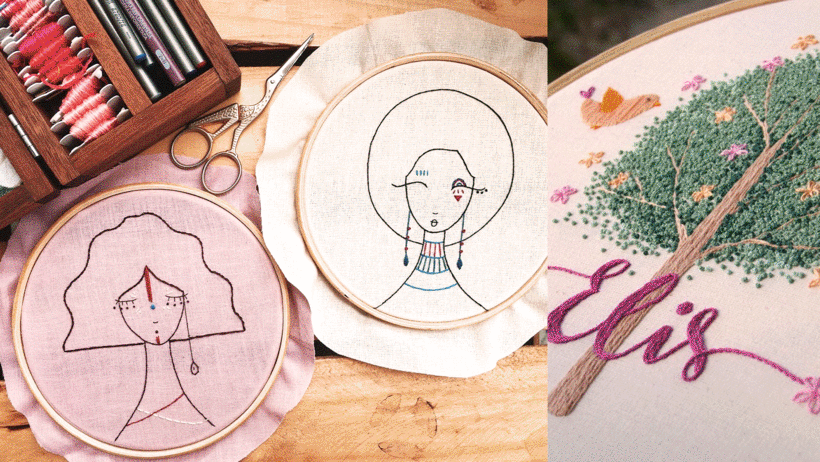 Playful and modern embroidery designs by Juliana Mota.