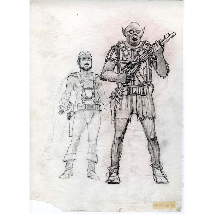 Han Solo and Chewbacca early concept sketches by Ralph McQuarrie, via starwars.com.