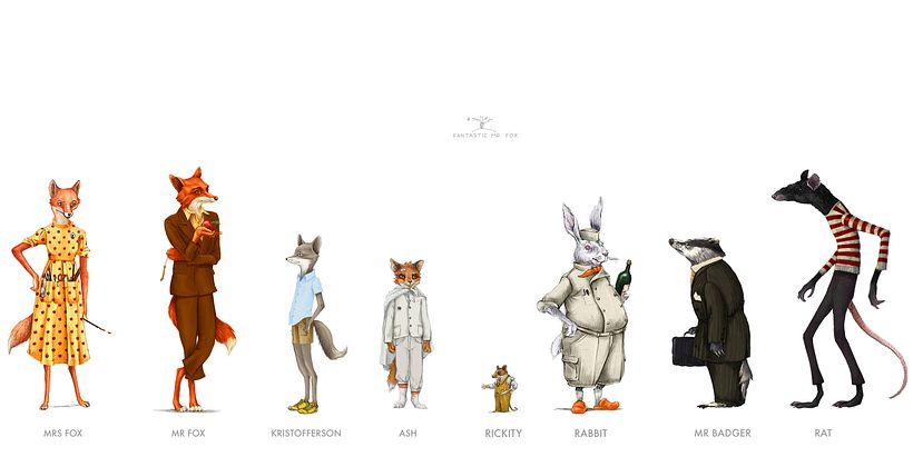 Fantastic Mr. Fox line-up via feliciehaymoz.com.