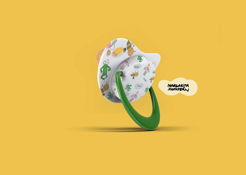 Mockup pattern aplicado a chupete