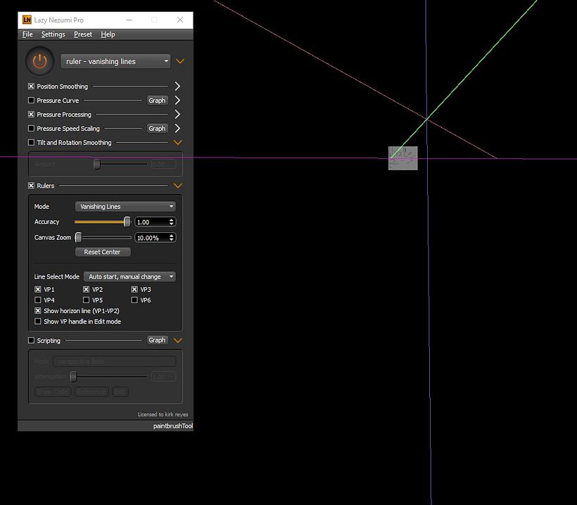 Then I used a perspective program which helped me find the vanishing points and horizon line.