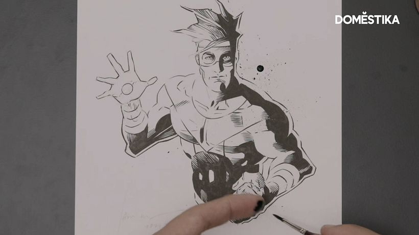 Consider other finishing touches to help your illustration stand out, for example adding ink splotches.