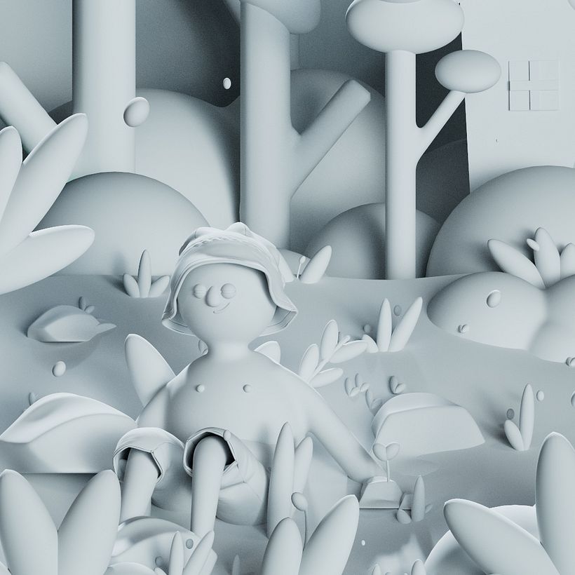 Forest Bathing in 3D Illustration - Traditional illustration