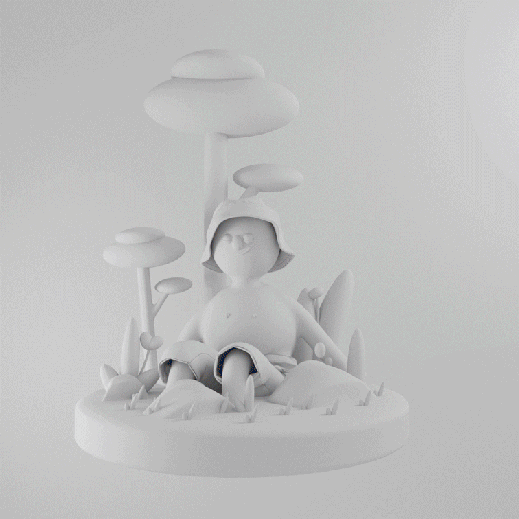 Forest Bathing in 3D Illustration - Traditional illustration