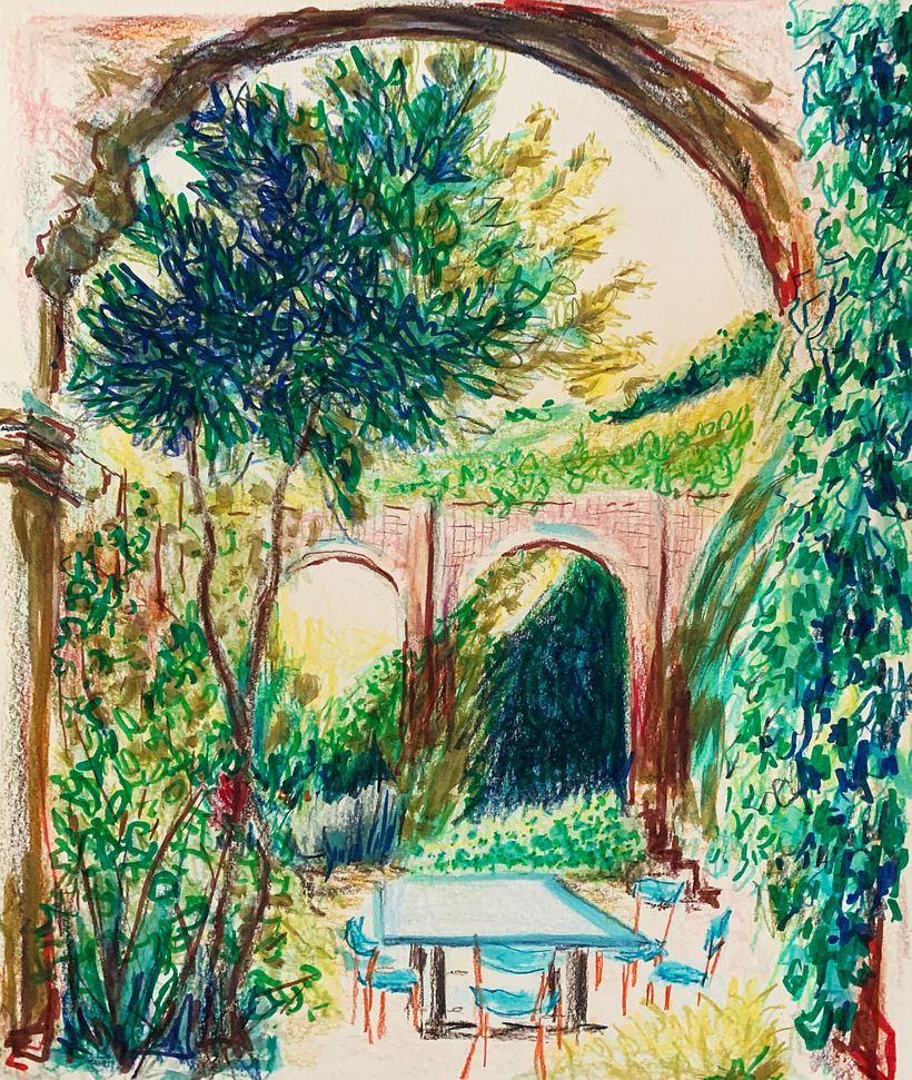 my final drawing with colored pencils and markers