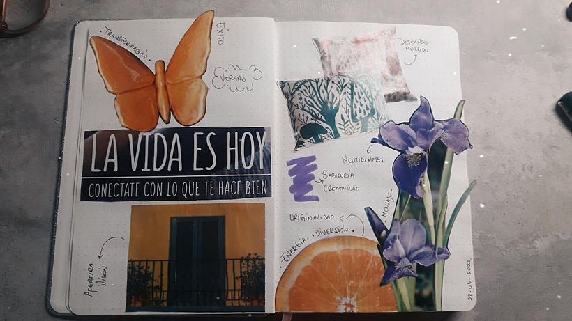Collage de imágenes... esta técnica es una de mis preferida, suelo hacer collage y me encanta la idea de ponerles palabras 