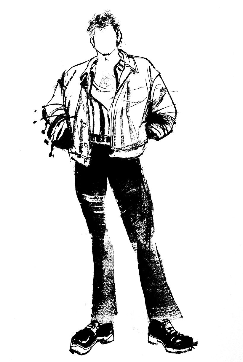 El dibujo terminado a tinta de Juan.
