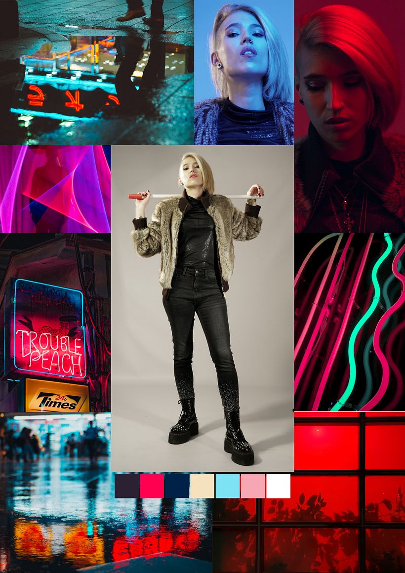 Moodboard para la ilustración de Rebecca con fotografías de Víctor Alonso y mías.