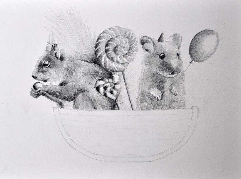 Mi proyecto del curso: Dibujo de animales fantásticos en grafito y acuarela 3