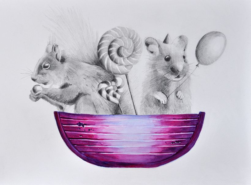 Mi proyecto del curso: Dibujo de animales fantásticos en grafito y acuarela 4