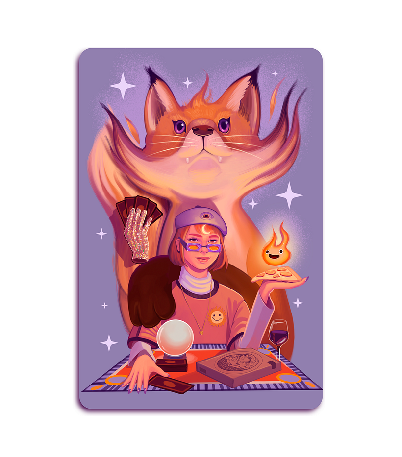 Postal para el mes de Junio para la pizzería El Zorro y La Gitana en Medellín, Colombia.