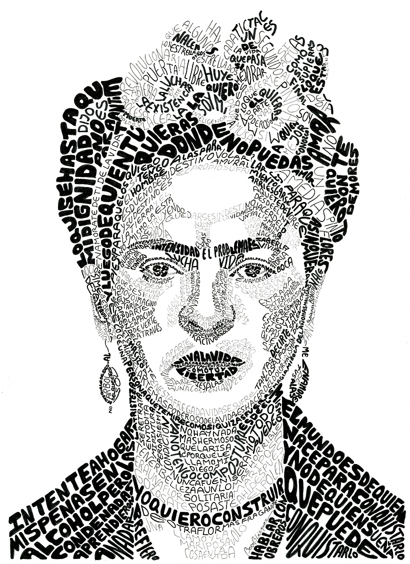 Lettering art portrait, by @bego_blazquez.