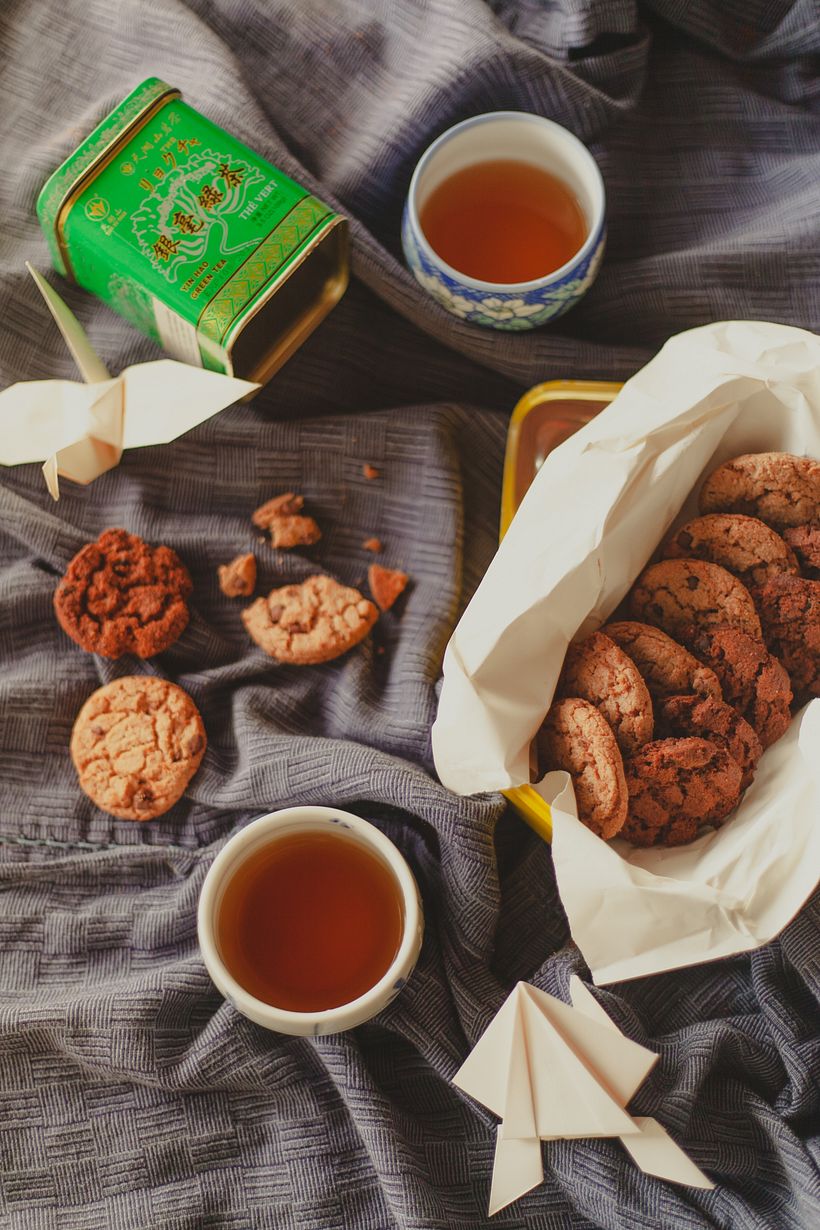 SOBREMESA // cookies caseiros, acompanhados de chá verde & uma bela companhia 🍪🍵