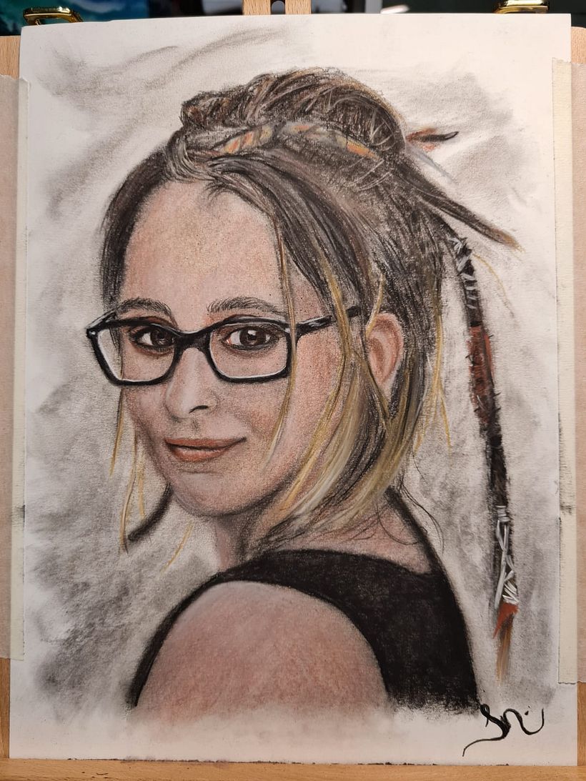 Farbige Kohle - Portrait 