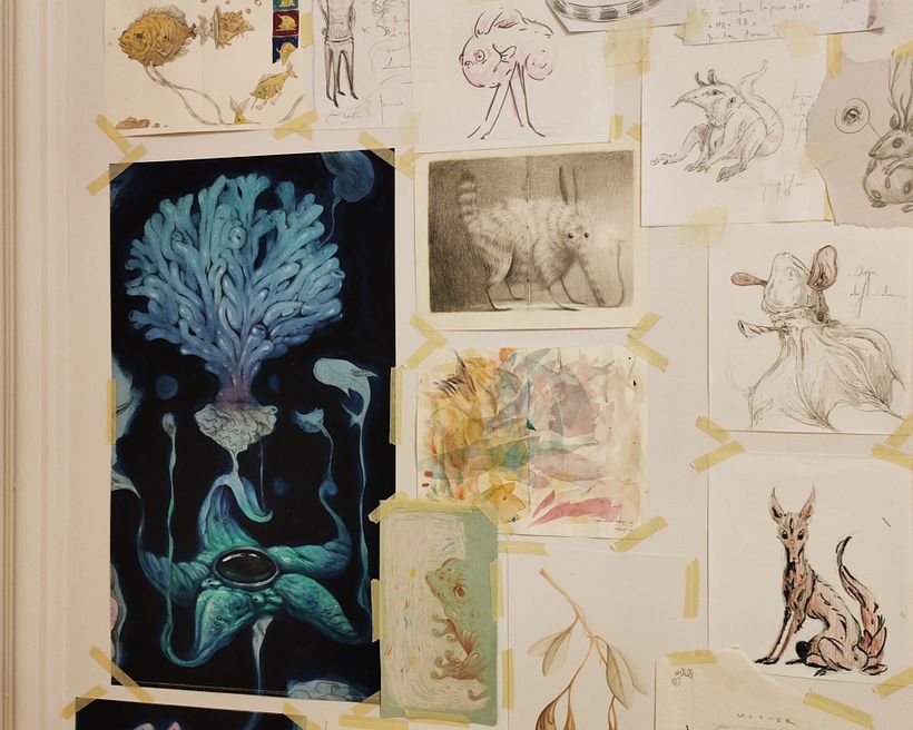 Sección de bocetos sin enmarcar