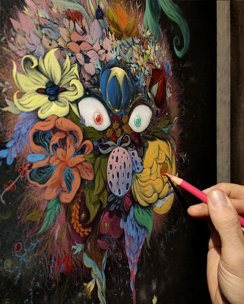 "Garden creature I" en proceso