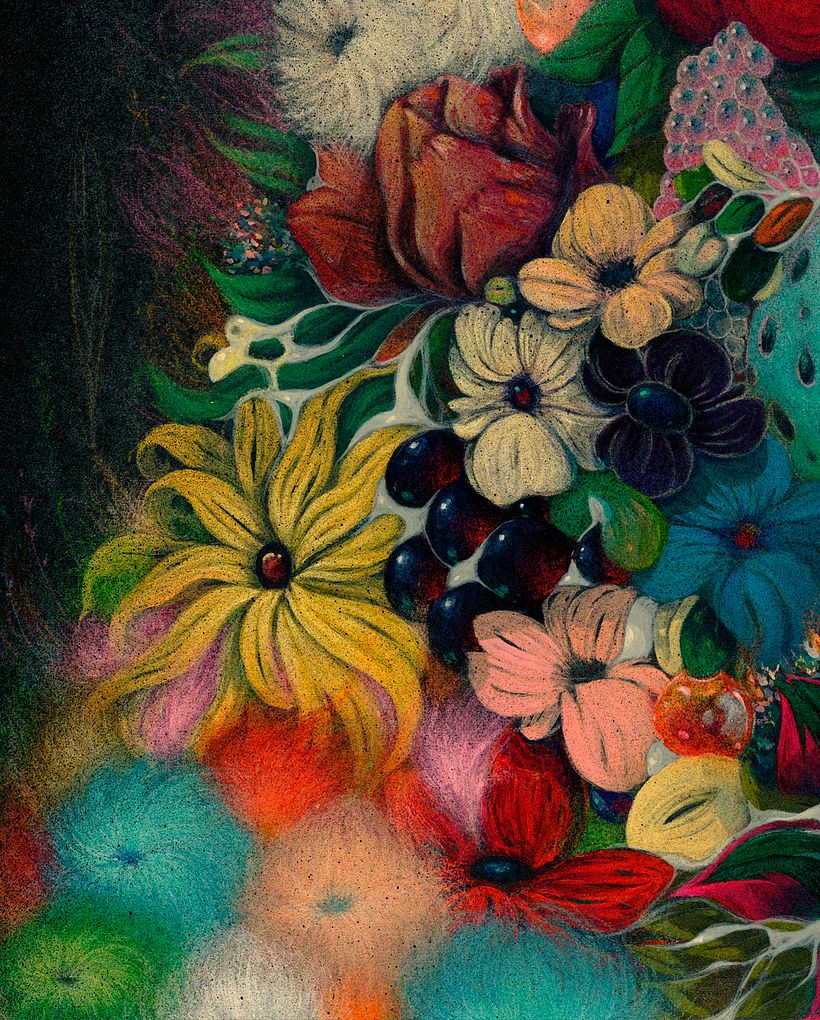 Detalle floral en "Garden creature II"