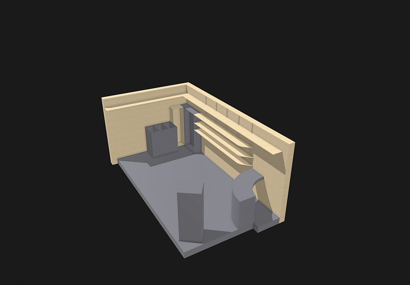 Modelado digital del interior del local (proyección de forma)