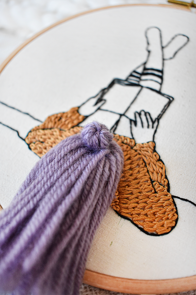 Reading Girl - Embroidery
