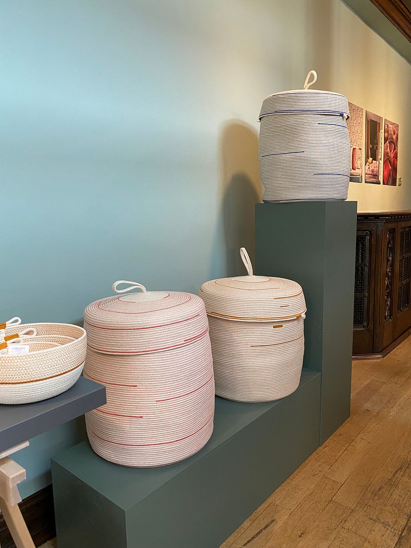 Laundry baskets - in situ at The Gallery - Liberty of London in partnership with The Crafts Council