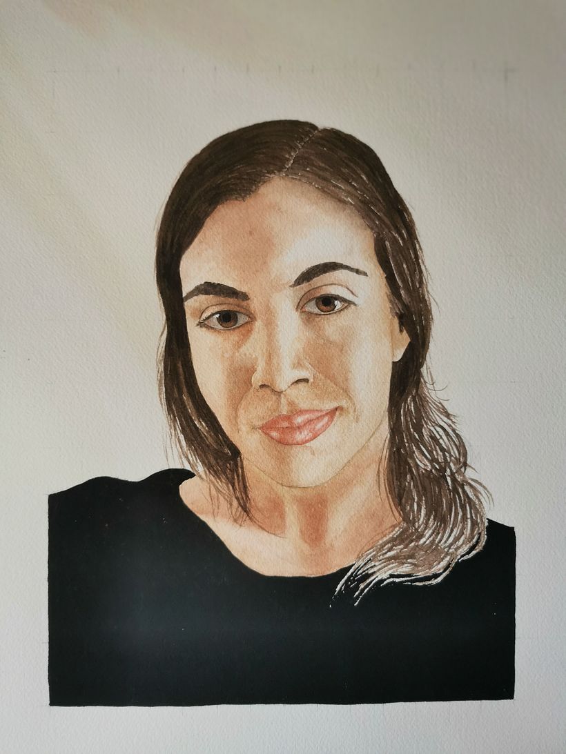 My niece Giovanna. She looks older than she is. I think something with the eyes...I should have used less colour in the face.