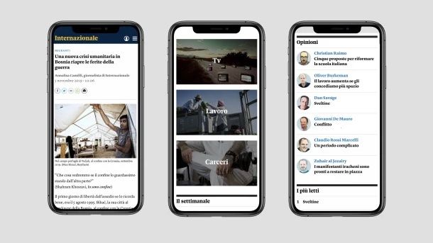 Site web du magazine Internazionale optimisé pour les appareils mobiles.