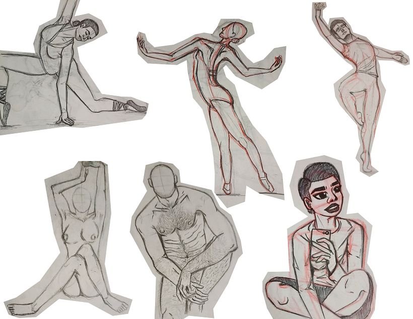 Pase a realizar ejercicios de figura humana, con el fin de comenzar a entender el cuerpo humano.