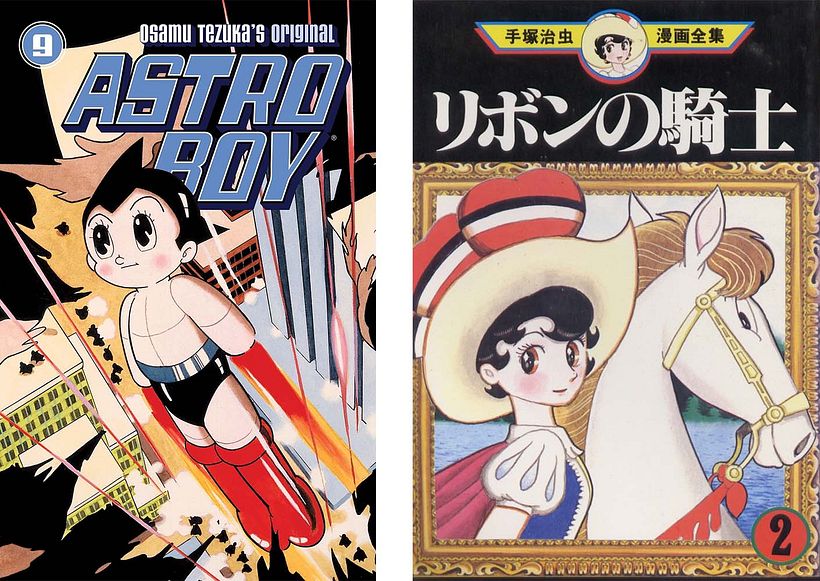 Covers for Osamu Tezuka's famous series, Astro Boy and Princess Knight.