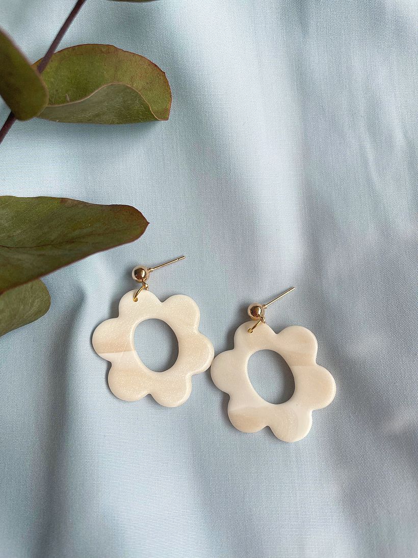 Simple floral earrings for a Bridal shoot