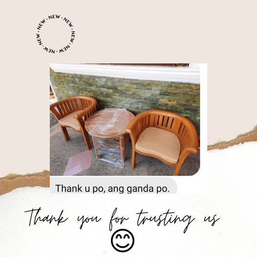 After delivering the coffee dining sets , the client sent us her remarks and I posted it.