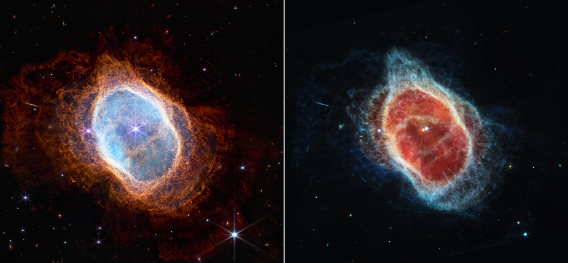 NIRCam- und MIRI-Bilder des Nebulas. Bildnachweis: NASA, ESA, CSA, und STScI.