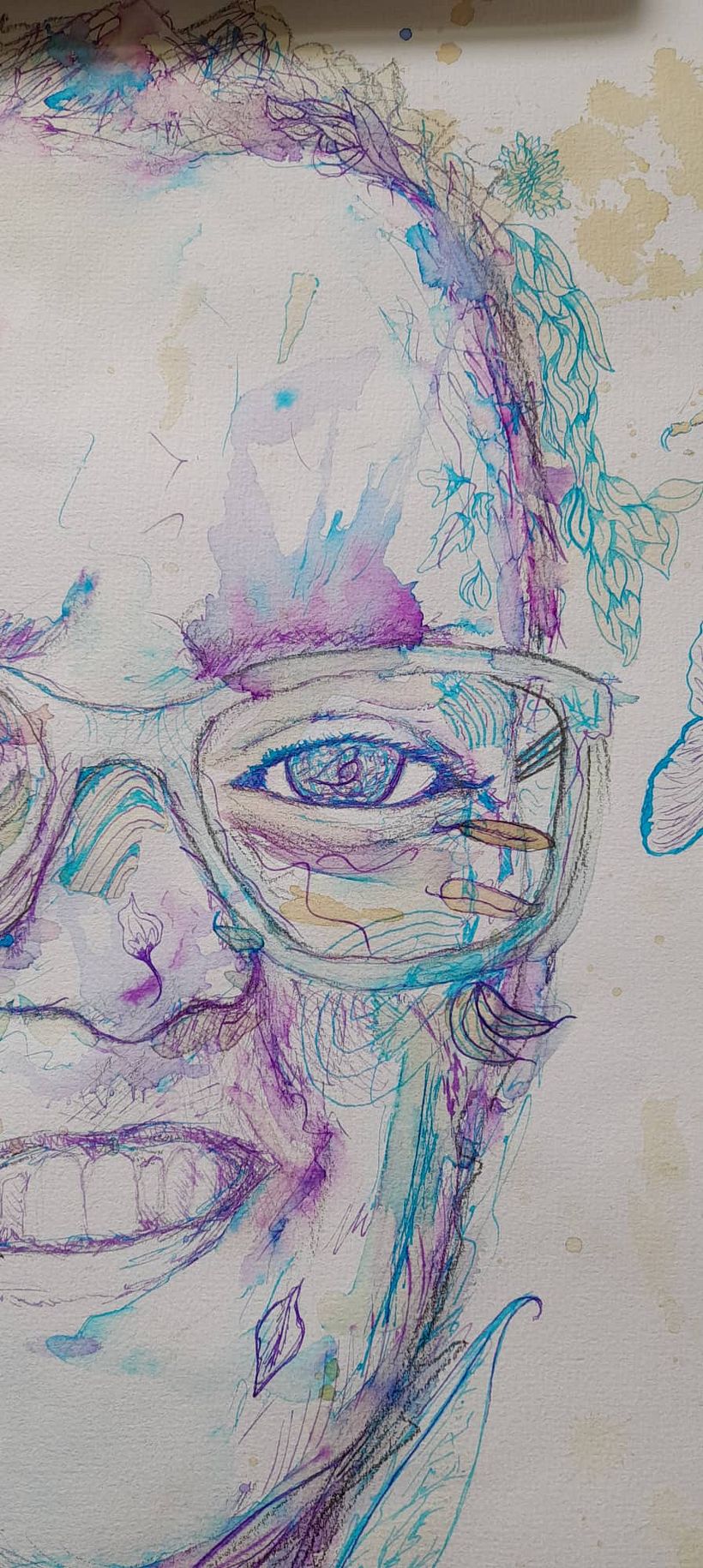 My project for course: Experimental Portraiture with Ink, Tea and Alcohol 2