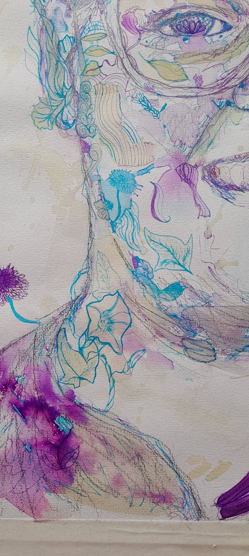 My project for course: Experimental Portraiture with Ink, Tea and Alcohol 3