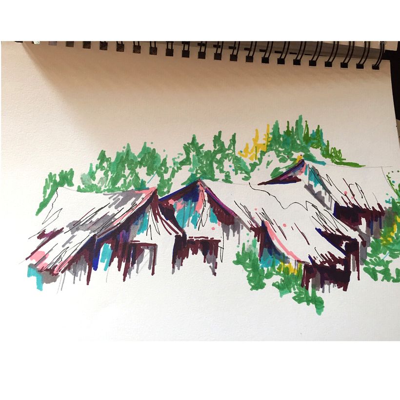 Attempt at expressive sketching with markers