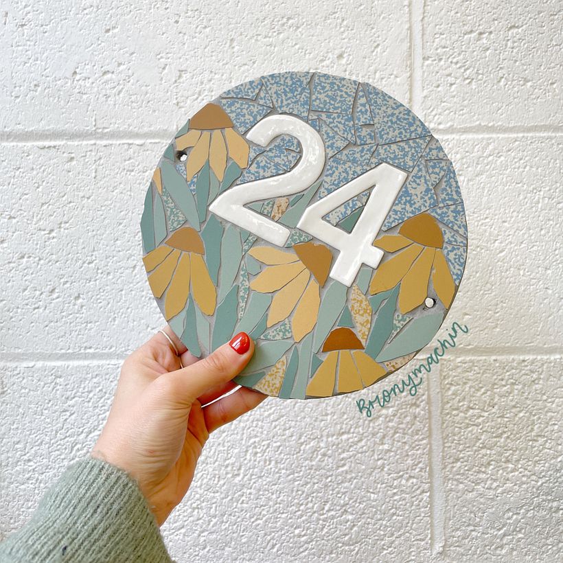 Mosaic Door Numbers 3