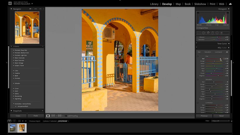 Hue allows you to play around with a range of different colors to achieve shades that are more complementary.