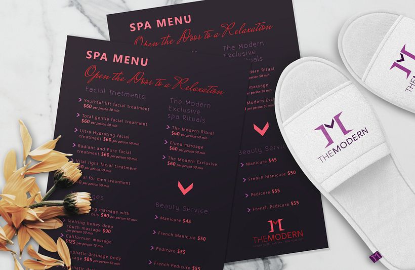 Brand identity design for fictitious client The Modern Luxury Hotel  2