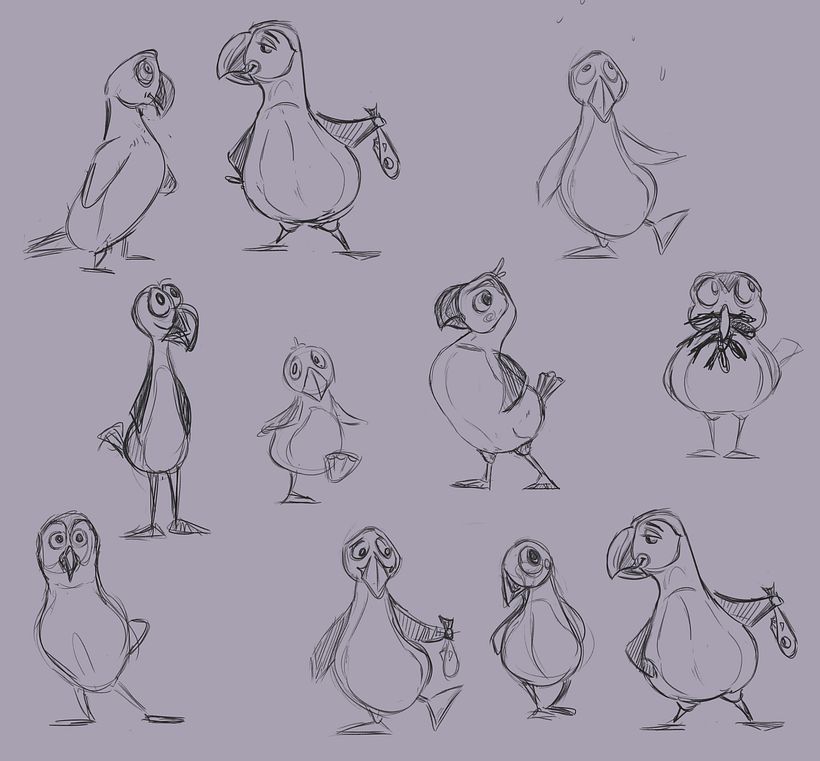 Decided I wasn't set on my character just yet. So exploring a new animal and different shapes and ways of sketching.