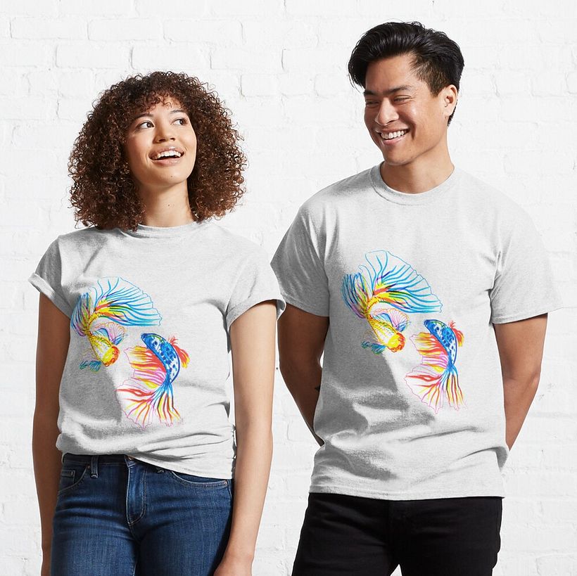 How my illustration would appear on T-shirts via RedBubble.com)