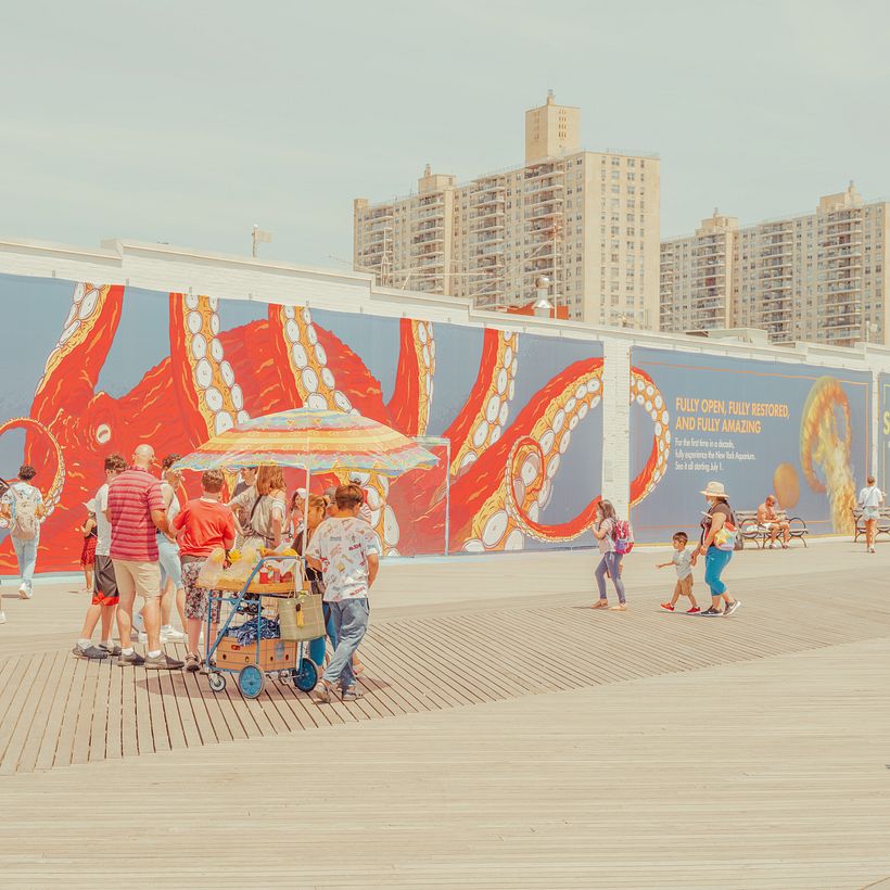 Foto editada de — Boardwalk Coney Island, junho de 2022