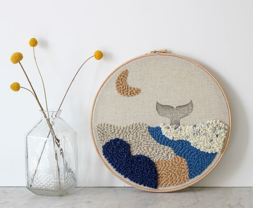 ...y el resultado final: una ballena a la luz de la luna.