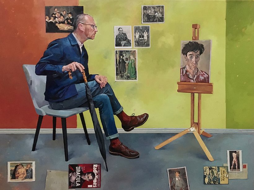 My portrait of actor/writer/broadcaster, ‘Mark Gatiss’, oil on canvas, 60cm x 80cm