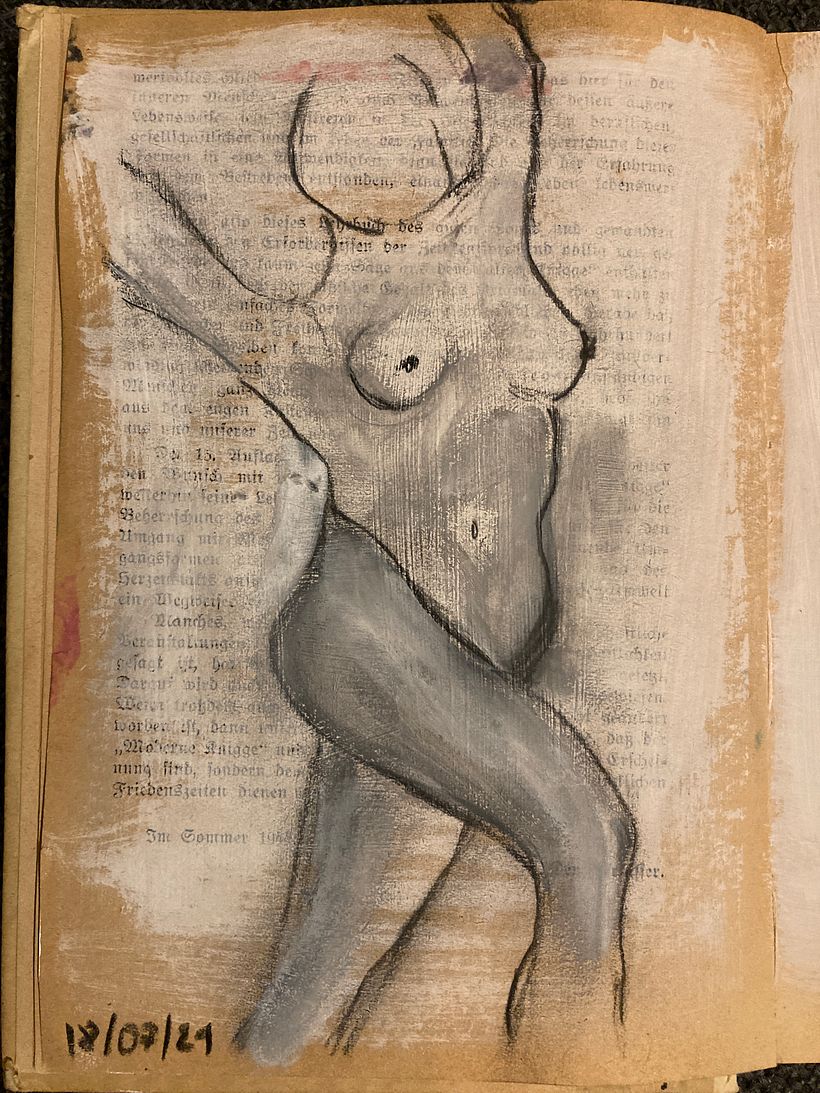 sketchbook gesso charcoal 