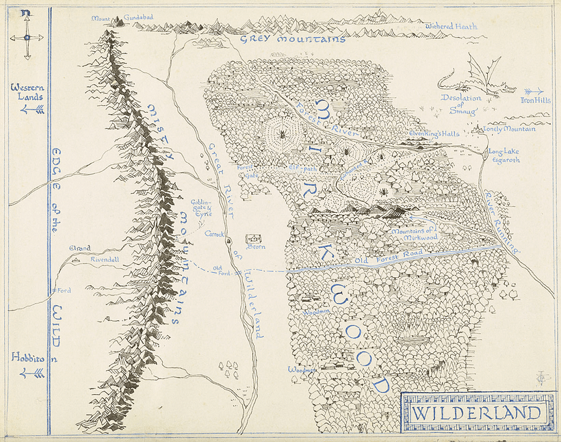 "Wilderland" (1937), via Tolkien Estate.