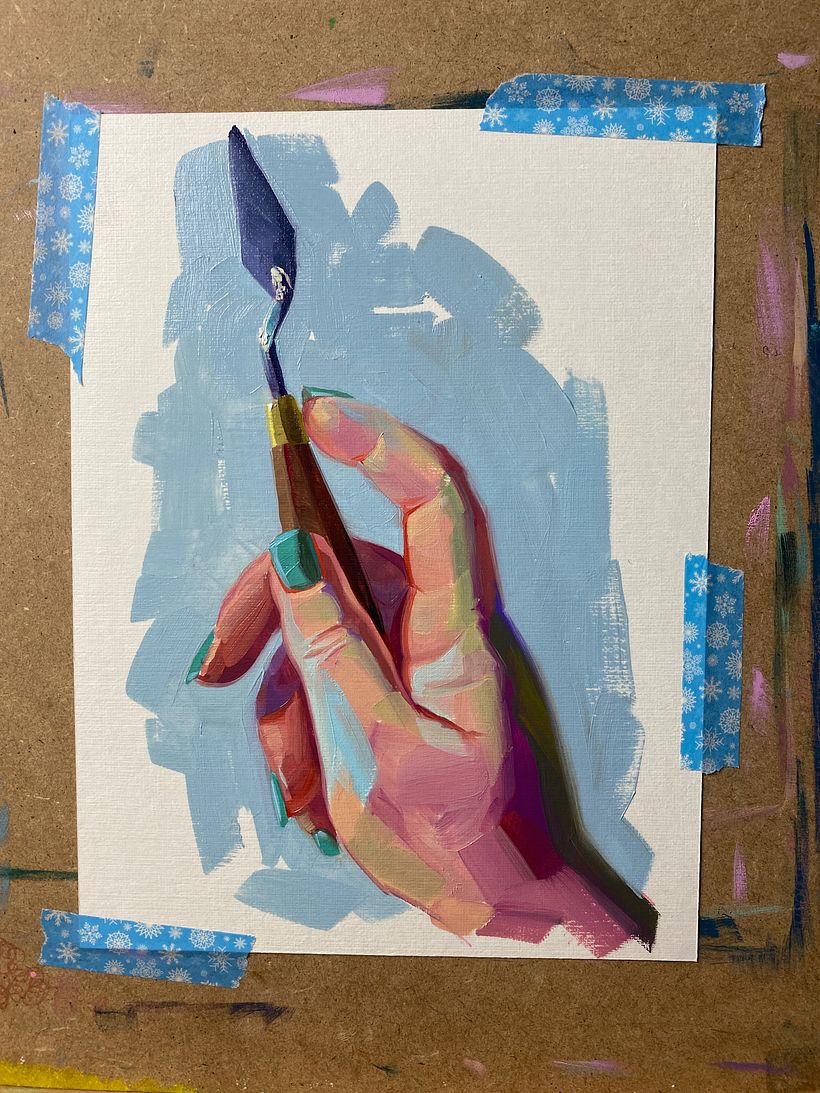 Hand study, oil painting 2022