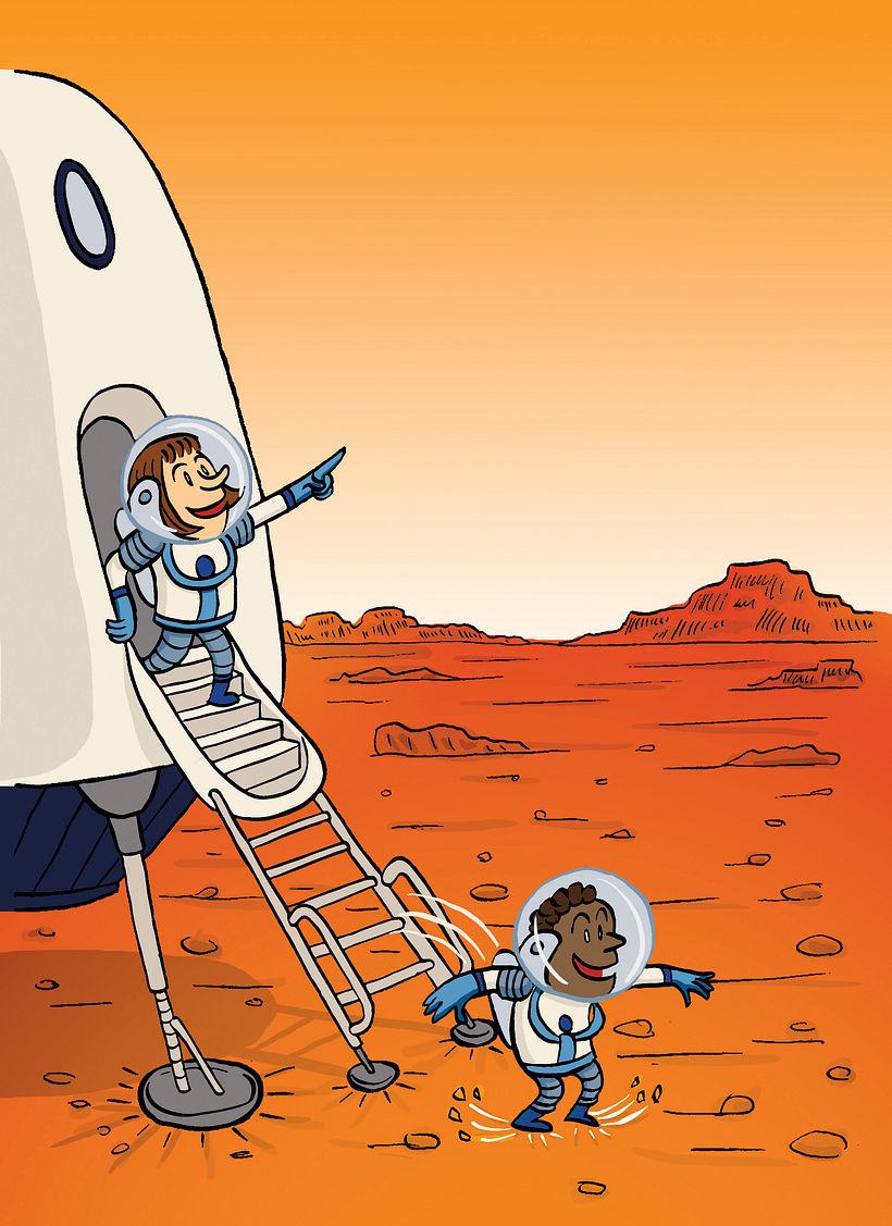 Los Superpreguntones Viaje al Espacio - Tradycyjna ilustracja