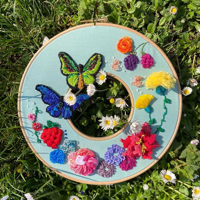 Mi proyecto del curso: Bordado en doble bastidor con puntadas en relieve 5